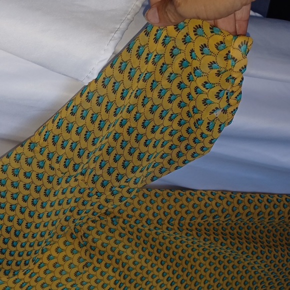 Nick & Mo Anthropologie Dress, Crochet front, gold & green - Picture 4 of 9